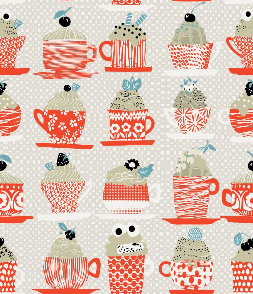 Whimsical Dessert Mugs by Annick — canvas wall art