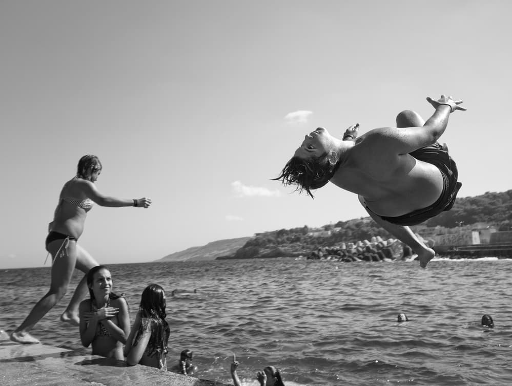 Summer Sea Backflip by Lorenzo Grifantini — canvas wall art