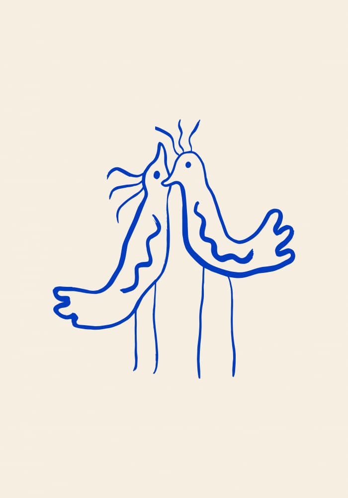 Loving Bird Pair by Studio JKN — canvas wall art