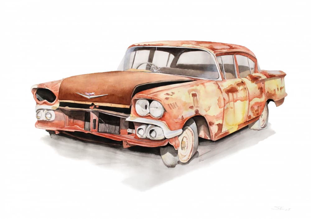 Rusty Old Car by Steve Erwin — canvas wall art
