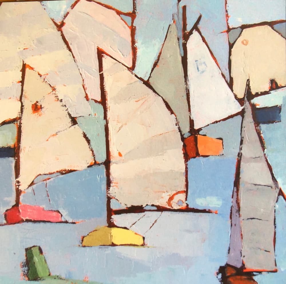 Peaceful Abstract Sailing by phyllis adams — canvas wall art