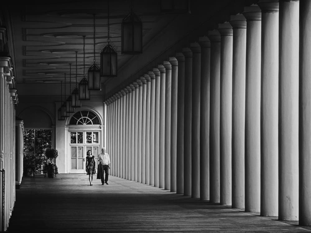 Elegant Corridor Walk by Eiji Yamamoto — canvas wall art