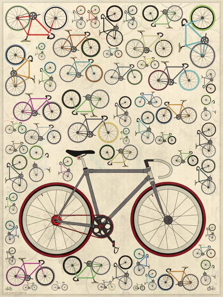 Colorful Bike Collection by Wyatt 9 — canvas wall art