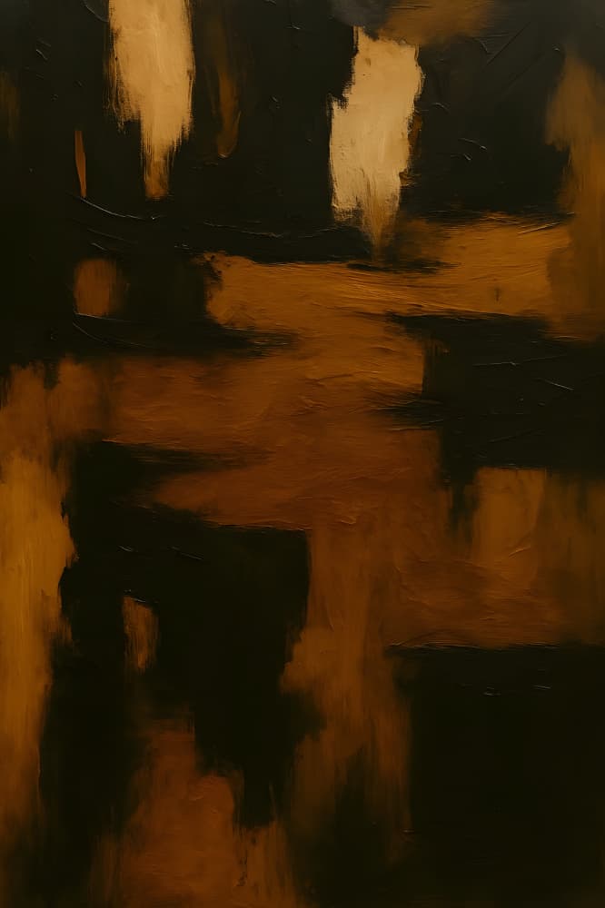 Dark Gold Abstract Flow by HUGO — canvas wall art