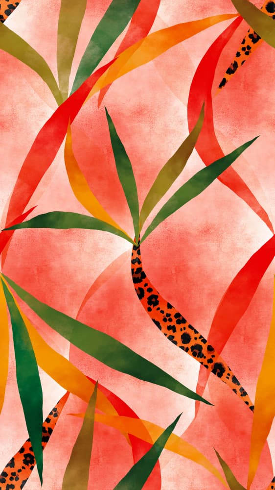 Leopard Print Foliage by Pecilia Mariano — canvas wall art