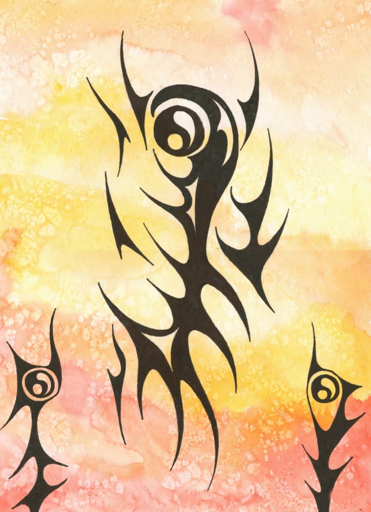 Yin Yang Tribal Design by Kulik — canvas wall art