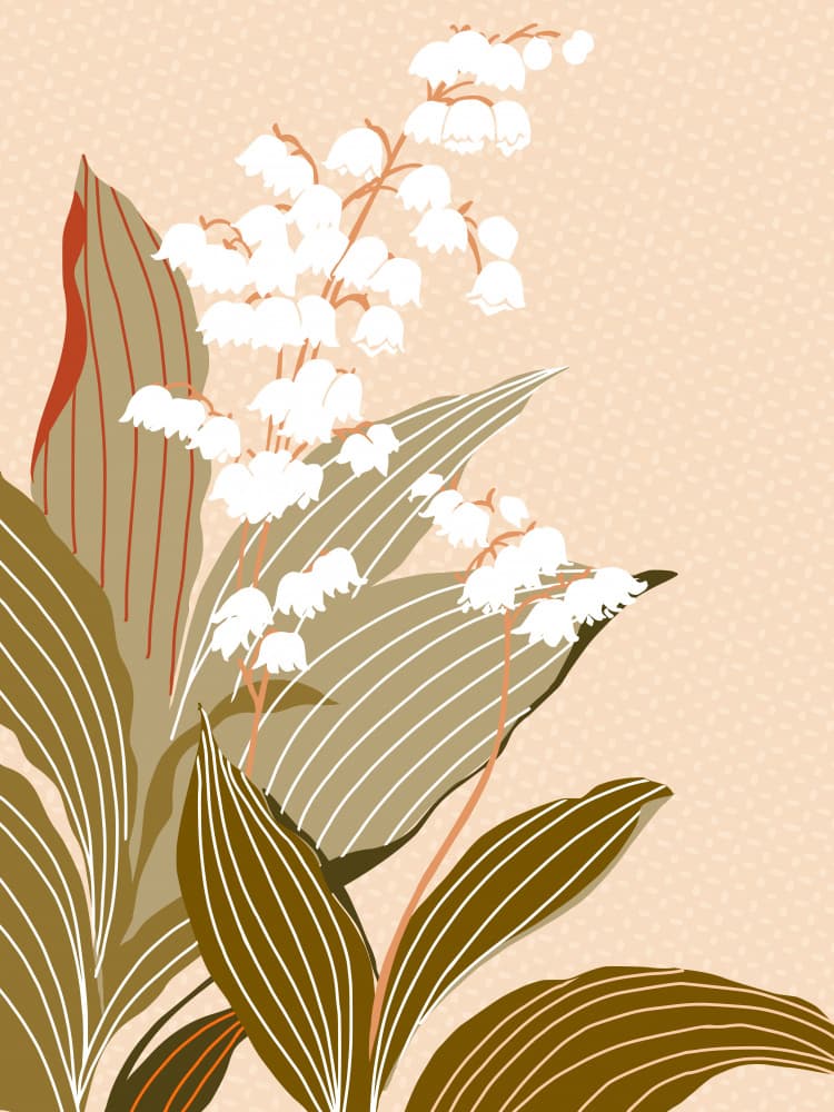 Elegant Lily Valley by Annick — canvas wall art