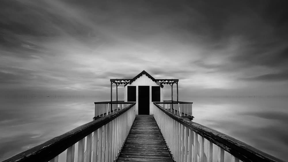 Serene Pier Cabin by Jose Antonio Triviño Sanchez — canvas wall art