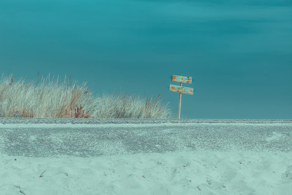 Rustic Signpost Landscape by Bernardine de Laat — canvas wall art