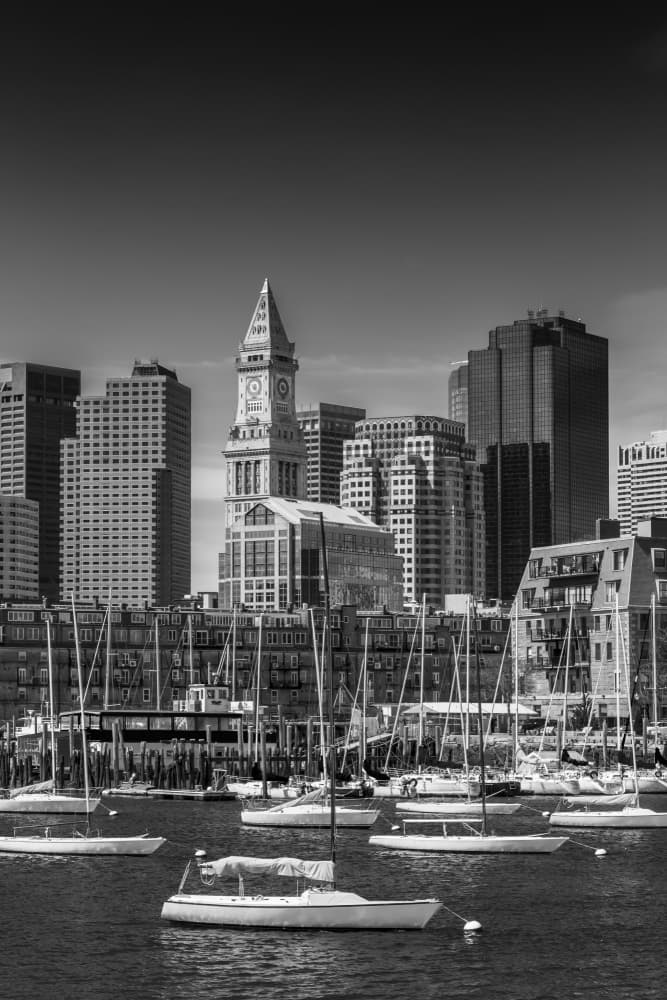 Boston Harbor Skyline by Melanie Viola — canvas wall art
