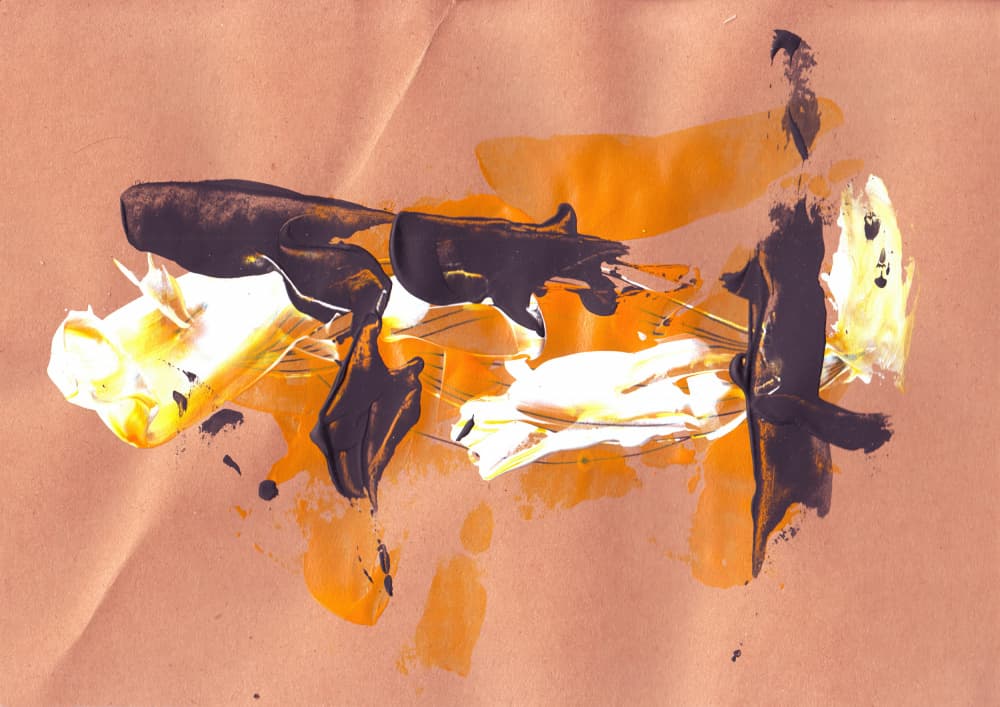 Orange and Brown Abstract Swirls by Rafal Kulik — canvas wall art