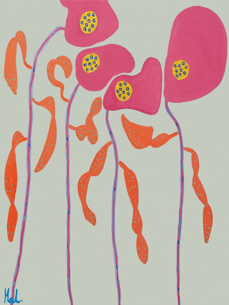 Playful Abstract Flowers by Helen Joynson — canvas wall art