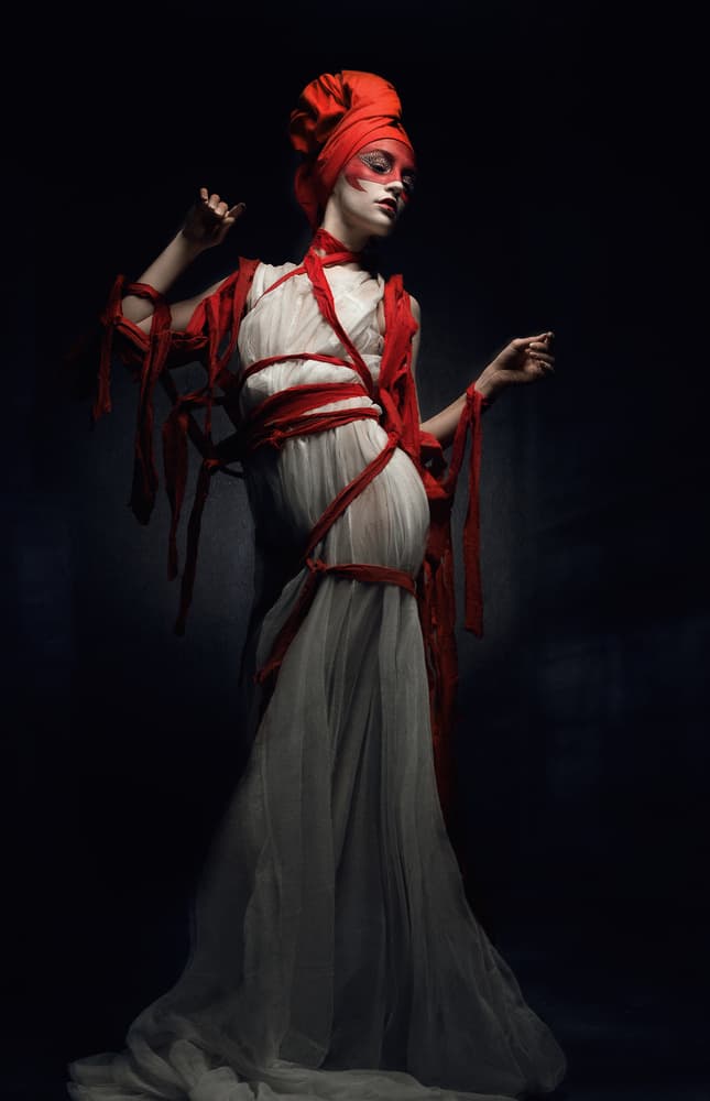 Red Turban Fashion by Siegart — canvas wall art