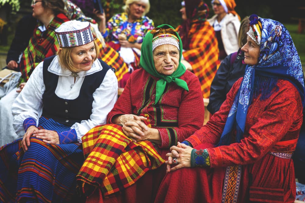 Traditional Folk Women by Normunds Kaprano — canvas wall art
