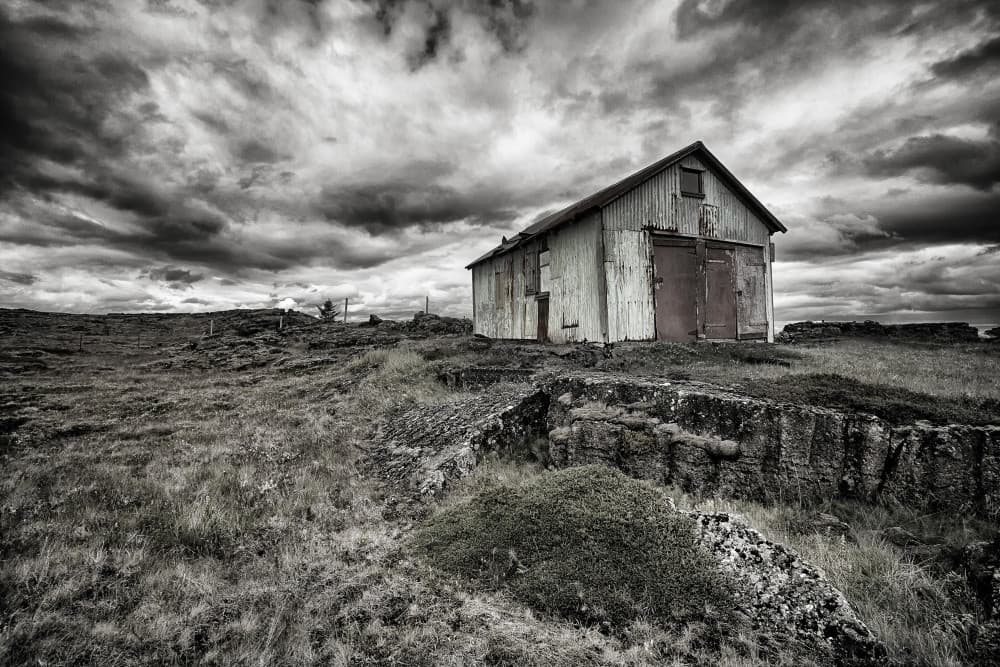 Old Barn Stormy Sky by Þorsteinn H. Ingibergsson — canvas wall art