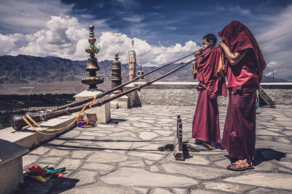 Himalayan Monks Ritual by Marco Tagliarino — canvas wall art