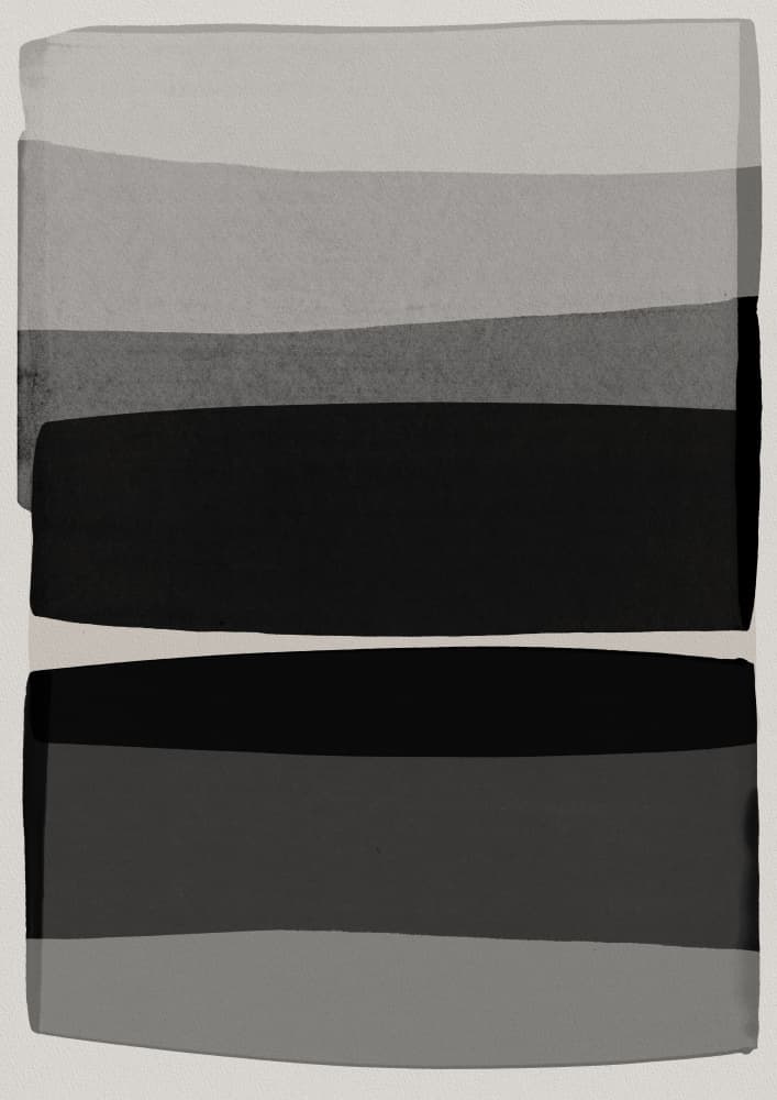 Abstract Black Gray Layers by Orara Studio — canvas wall art