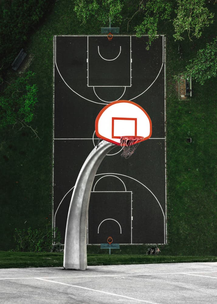 Overhead Basketball Court by Ariz Rab — canvas wall art