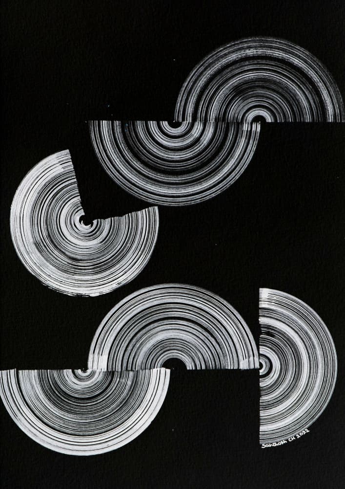 Dynamic Concentric Arcs by Santhosh ch — canvas wall art