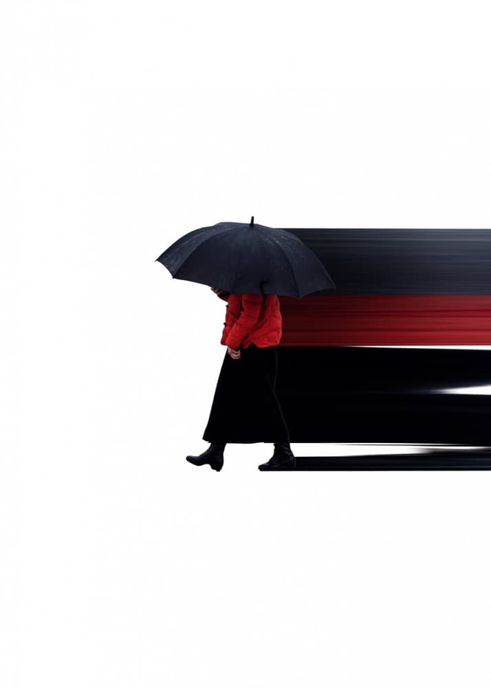 Dynamic Red Umbrella by Ariz Rab — canvas wall art