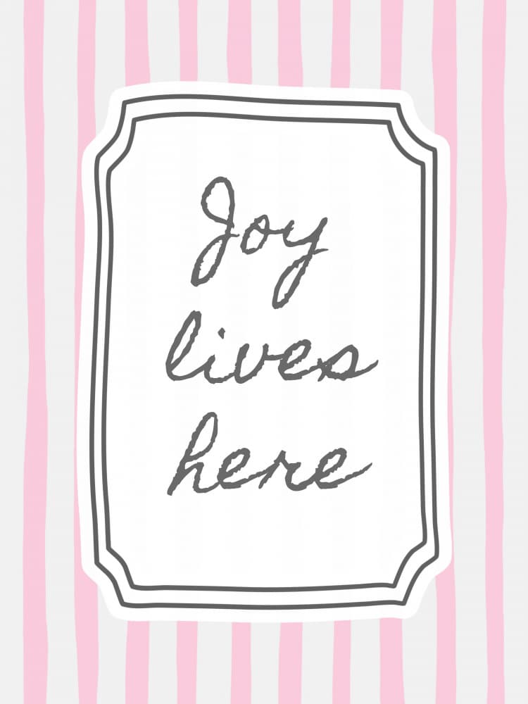 Joy Lives Here by Jolly and Dash — canvas wall art