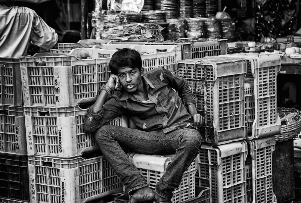 Young Man Market Life by John Hoey — canvas wall art