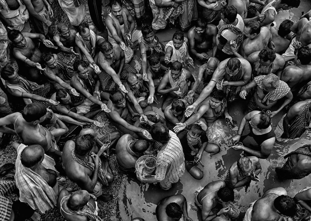 Communal Bathing Ceremony by Avishek Das — canvas wall art