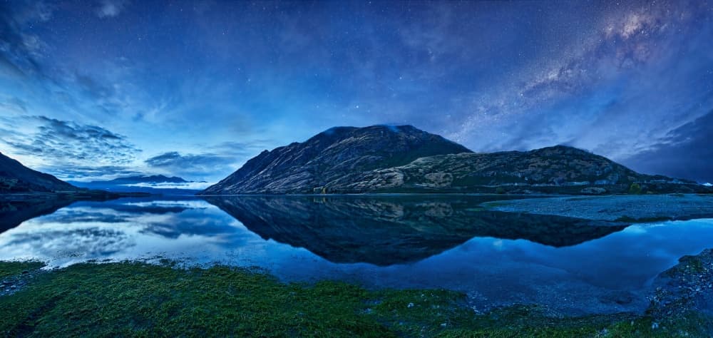 Starry Mountain Lake by Yan Zhang — canvas wall art