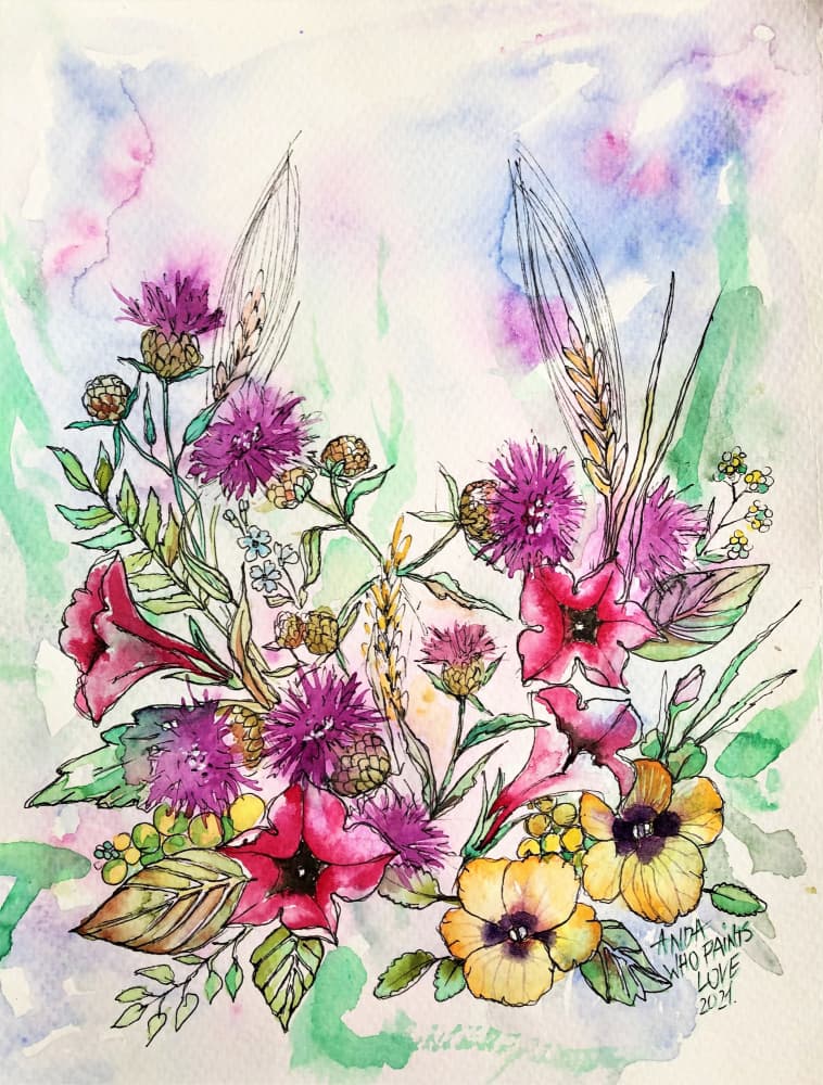Meadow Flowers by Anda Bieza — canvas wall art