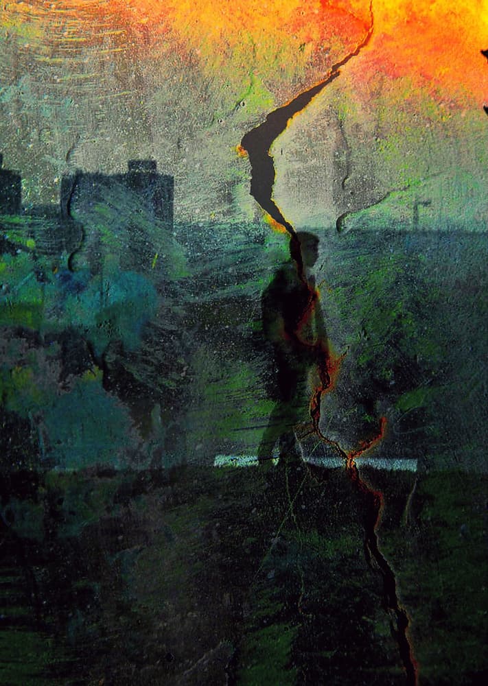 Man on Fractured Path by Dalibor Davidovic — canvas wall art