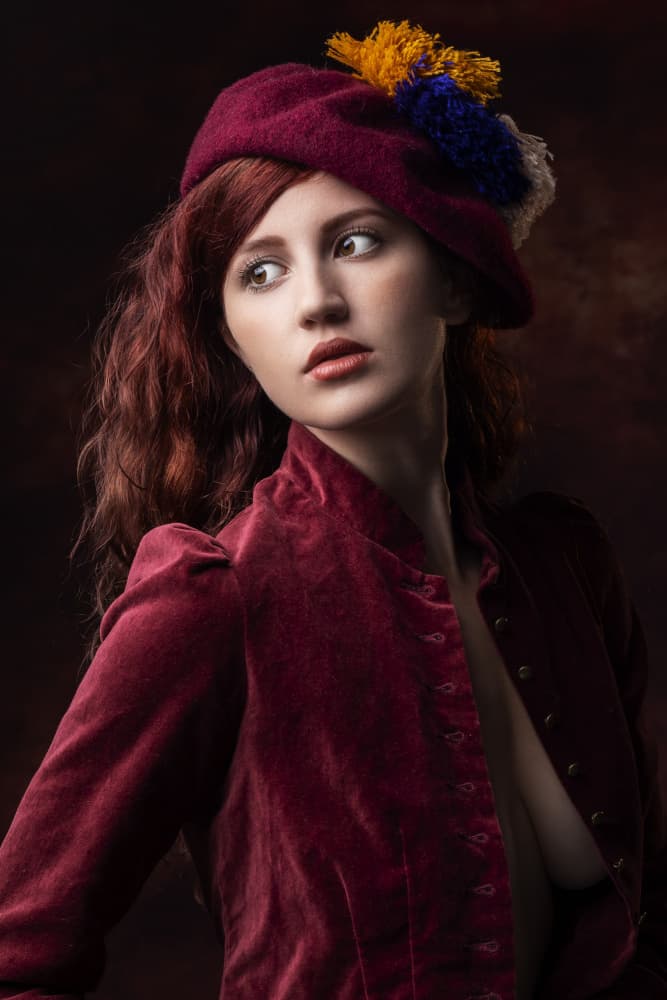 Red Velvet Gaze by Jan Slotboom — canvas wall art