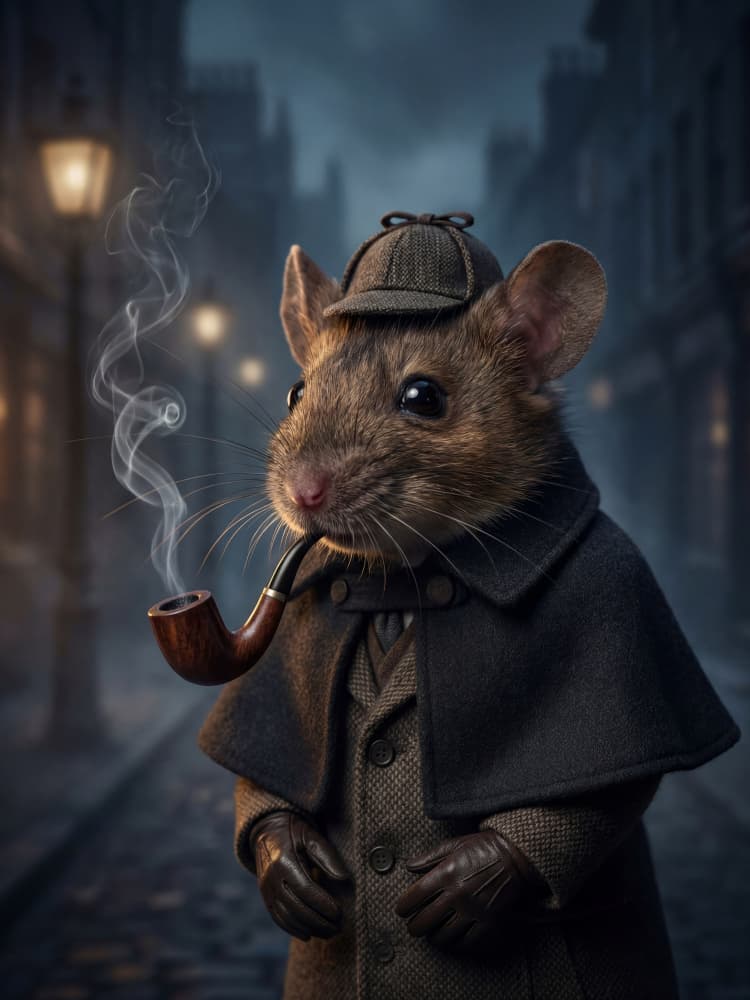 Dapper Mouse Detective by Andreas Magnusson — canvas wall art