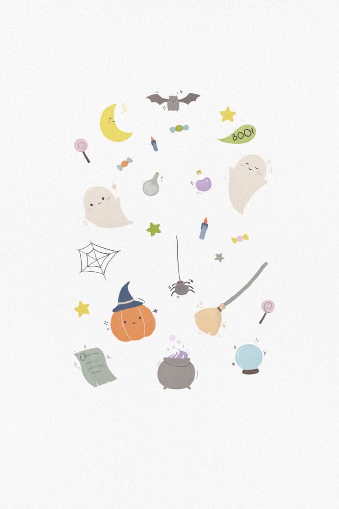Cute Halloween Elements by Xuan Thai — canvas wall art