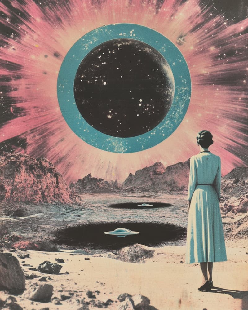 Retro Woman Alien World by Samantha Hearn — canvas wall art