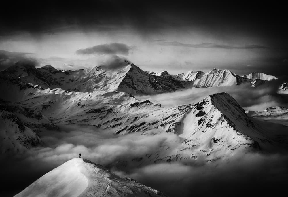 Majestic Winter Mountain Solitude by Peter Svoboda MQEP — canvas wall art