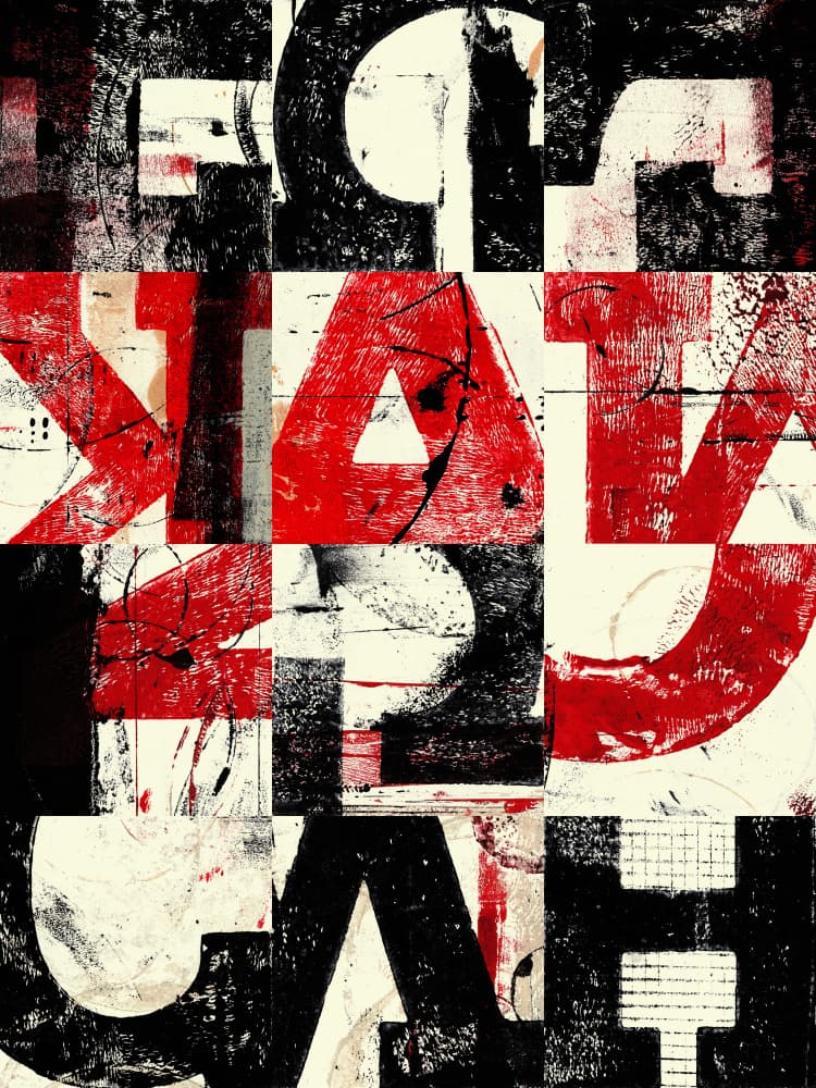 Bold Abstract Typography by Petr Strnad — canvas wall art