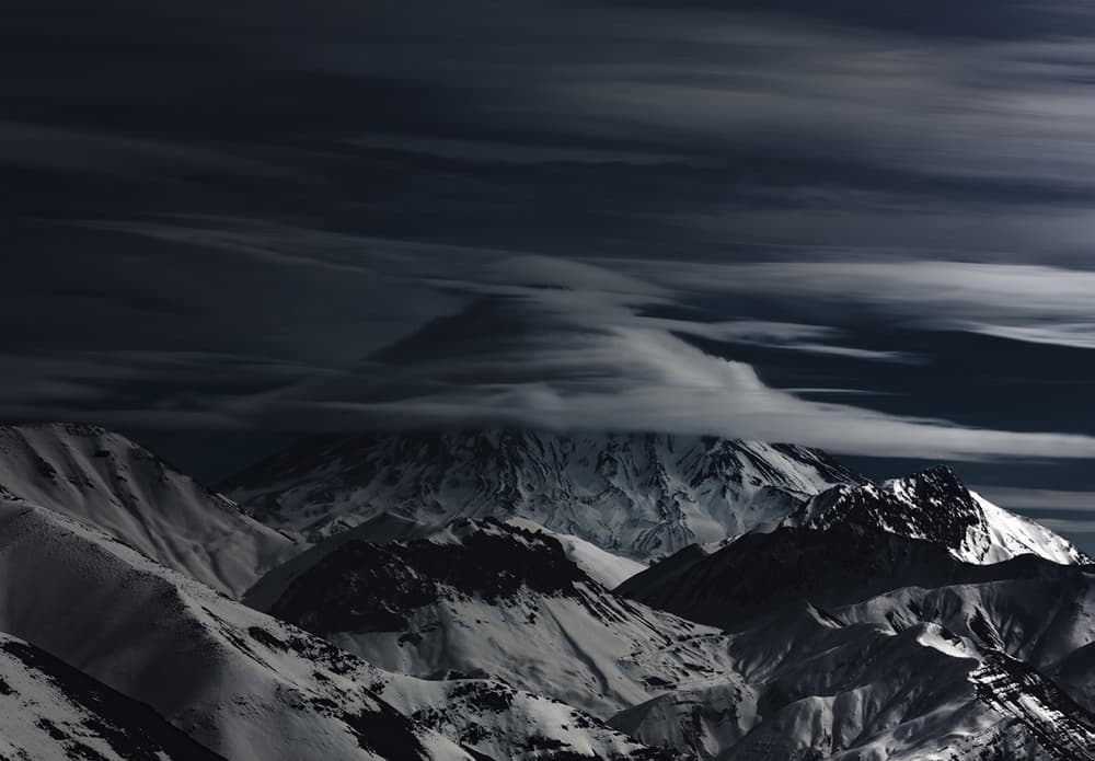 Majestic Night Mountains by Majid Behzad — canvas wall art