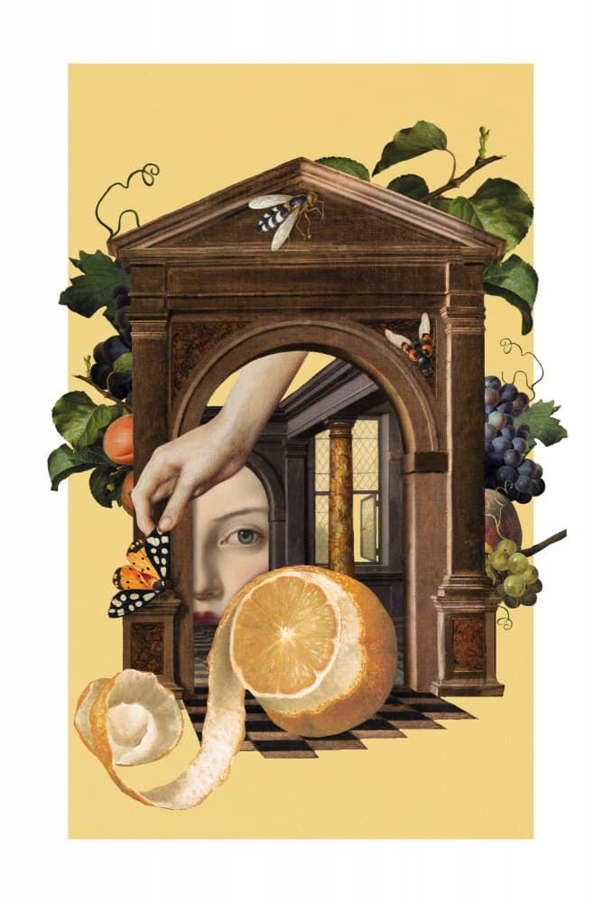Classical Surreal Orange Dream by Marja van den Hurk — canvas wall art