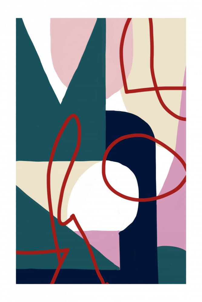 Modern Abstract Shapes by Jilli Darling — canvas wall art