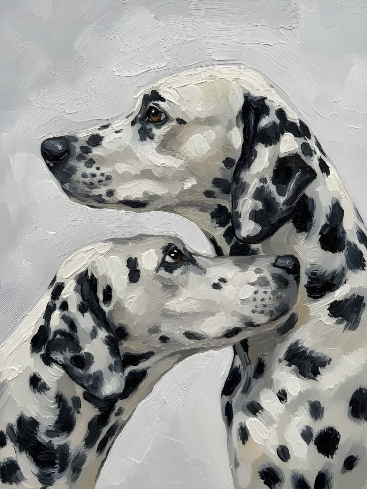 Gentle Dalmatian Companions by HUGO — canvas wall art