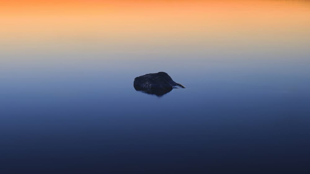 Serene Sunset Stone by Hamed Bank — canvas wall art