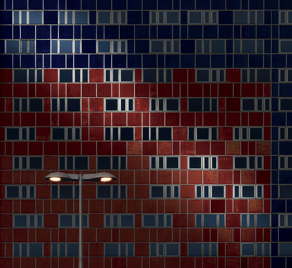 Urban Night Facade by Roland M Schwerdtfeger — canvas wall art