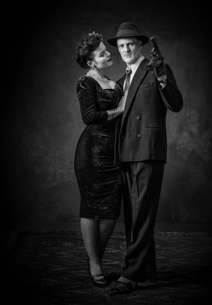Vintage Noir Couple by Luc Stalmans — canvas wall art