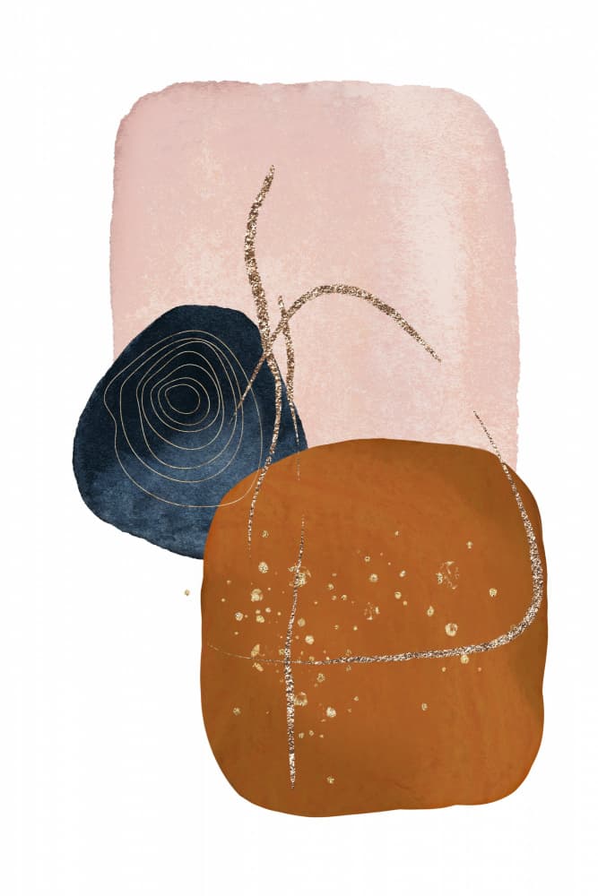 Golden Organic Shapes by Sally Ann Moss — canvas wall art