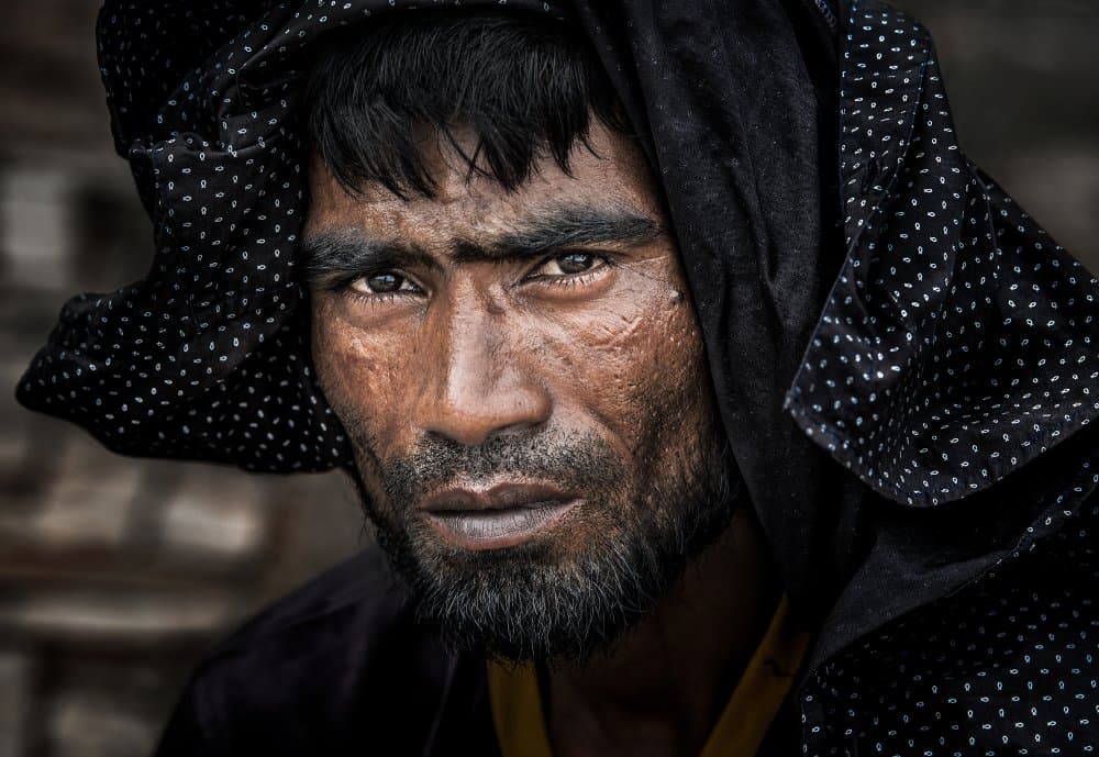 Man's Intense Gaze by Joxe Inazio Kuesta Garmendia — canvas wall art