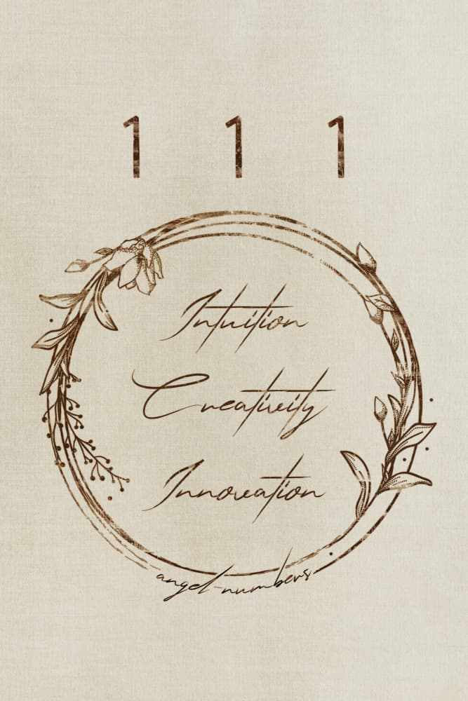 111 Angel Numbers Wreath by Ema Paraschiv — canvas wall art