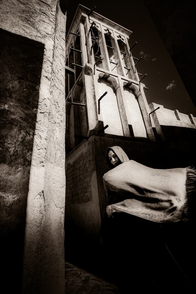 Veiled Figure Old City by Ali Khataw — canvas wall art