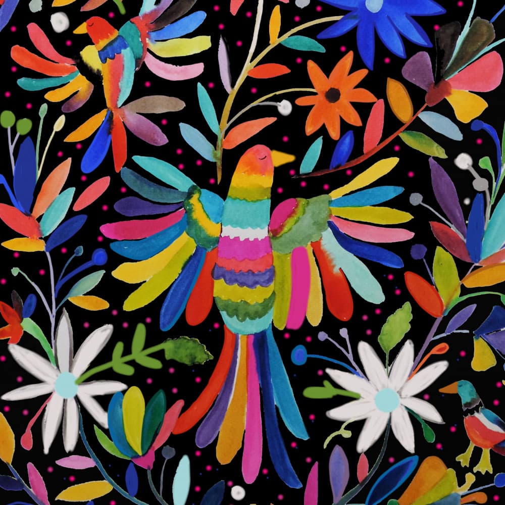 Vibrant Folk Art Birds by Sylvie Demers — canvas wall art