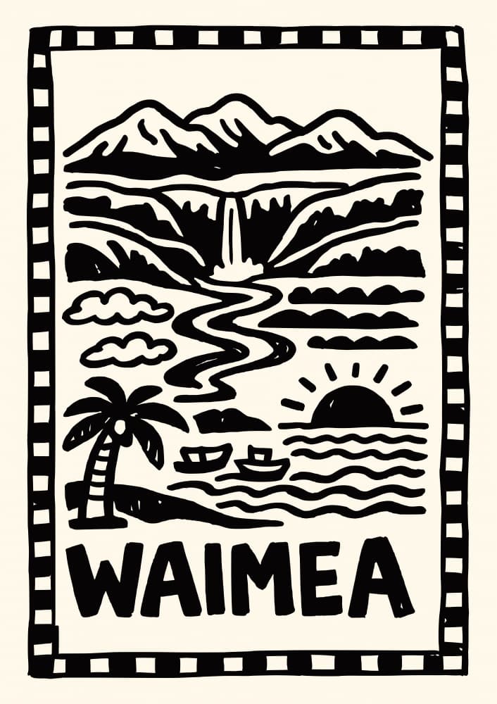 Waimea Beach Waterfall Sunset by Patryk Krygowski — canvas wall art