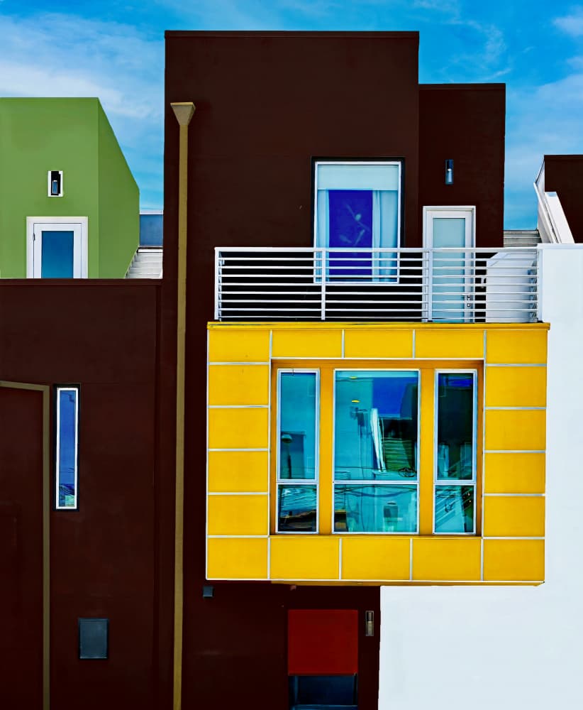 Vibrant Urban Geometry by Arnon Orbach — canvas wall art